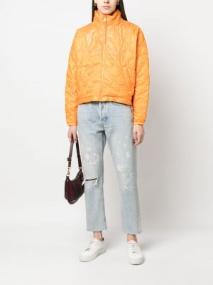 Péřová bunda na zip Polo Ralph Lauren oranžová