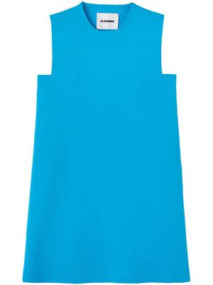 Sukienka koktajlowa bez rękawów Jil Sander niebieska
