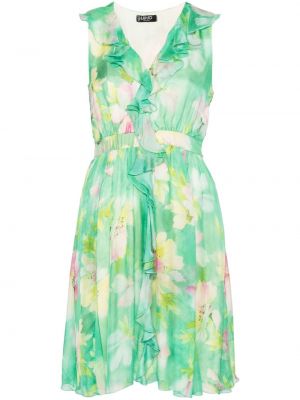 Mini haljina s cvjetnim printom s printom Liu Jo zelena