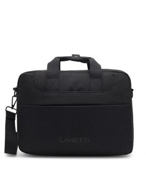 Lanena torba za prenosnik Lanetti črna