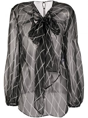 Blusa con lazo transparente Valentino negro