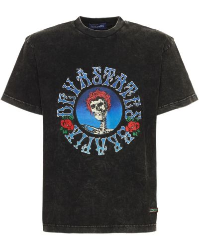 Džerzej bavlnené tričko s potlačou Deva States čierna