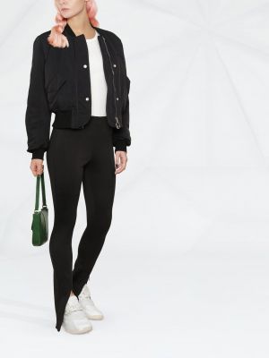 Legíny s výšivkou na zip Calvin Klein černé