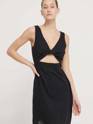 Pamučna uska mini haljina Billabong crna