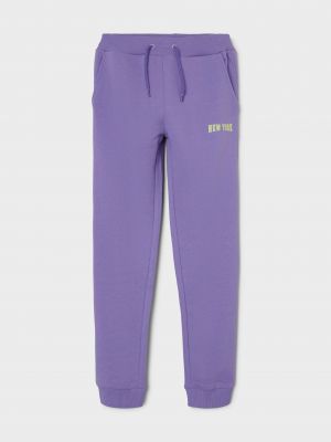 Teplákové nohavice Name It - fialový