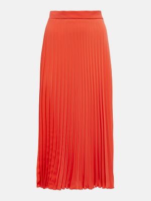 Falda midi plisada de crepé Mm6 Maison Margiela rojo