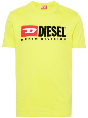 Памучна тениска Diesel зелено