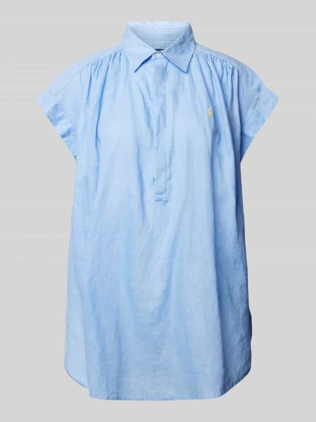 Niebieska lniana bluzka Polo Ralph Lauren