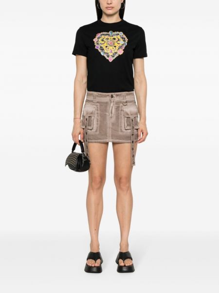 Herzmuster t-shirt mit print Versace Jeans Couture schwarz
