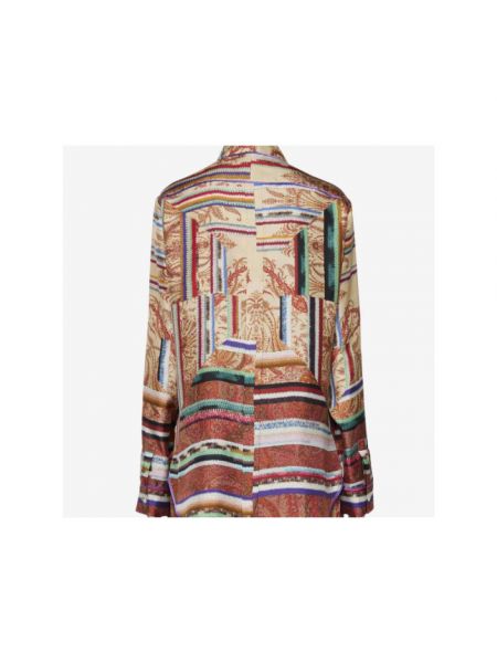 Camisa de seda manga larga con estampado geométrico Pierre-louis Mascia
