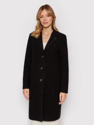 Relaxed fit vilnonis žieminis paltas Calvin Klein juoda