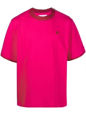 T-shirt ricamato Sacai rosa