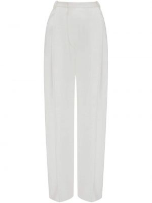 Plisované voľné nohavice Victoria Beckham biela