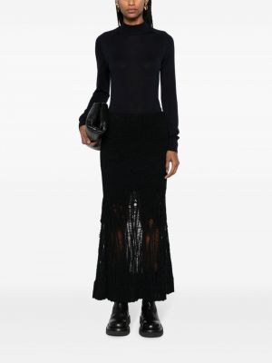 Pletené dlouhá sukně Chloé černé