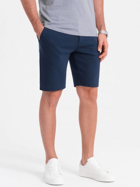 Slim fit priliehavé šortky so slieňovým vzorom Ombre modrá