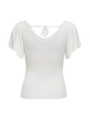 Camiseta con escote v Only blanco
