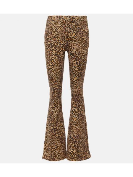 High waist bootcut jeans mit print mit leopardenmuster 7 For All Mankind