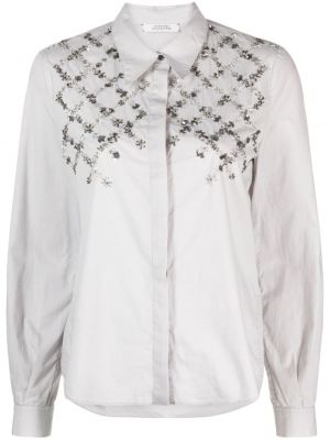 Bombažna srajca s cvetličnim vzorcem Dorothee Schumacher siva