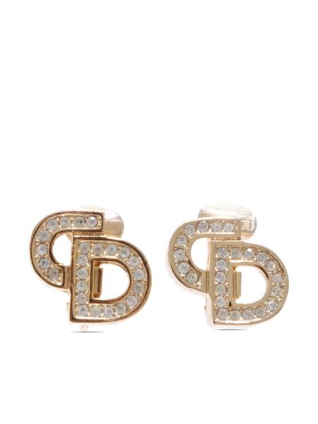 Placate cu aur cercei cu clips Christian Dior Pre-owned auriu