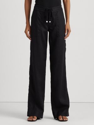 Льняные брюки Lauren Ralph Lauren черные