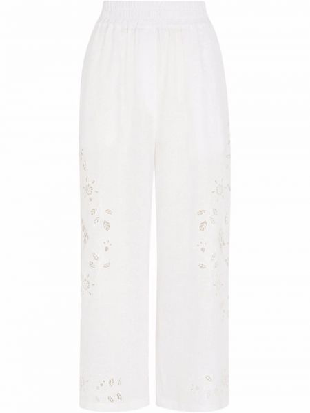 Pantaloni ricamati Dolce & Gabbana bianco