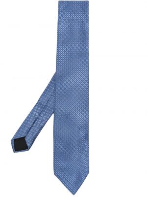 Jedwabny krawat żakardowy Lanvin niebieski