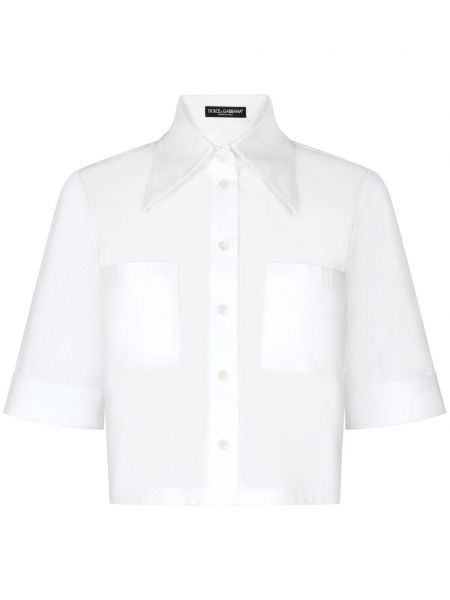 Βαμβακερό πουκάμισο Dolce & Gabbana λευκό