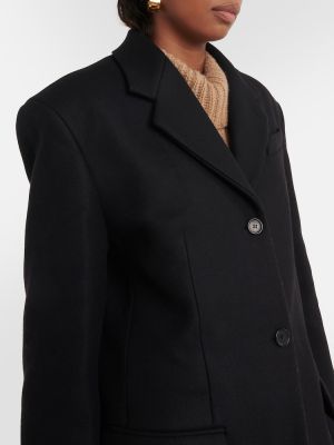 Manteau en laine Khaite noir