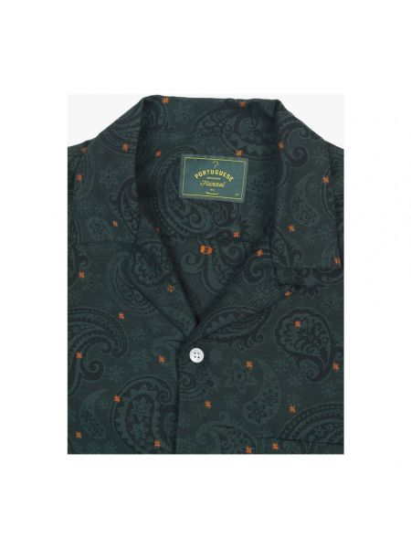 Flanell jacquard hemd mit paisleymuster Portuguese Flannel grün