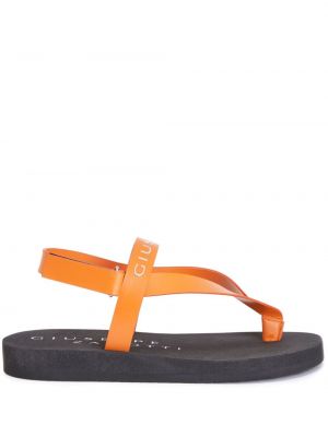 Nahast sandaalid Giuseppe Zanotti oranž