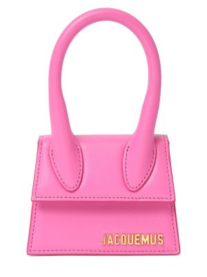Кожени чанта Jacquemus розово