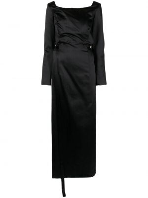 Čipkované šnurovacie dlouhé šaty Litkovskaya čierna