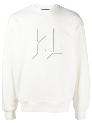 Sweat en coton à imprimé Karl Lagerfeld blanc