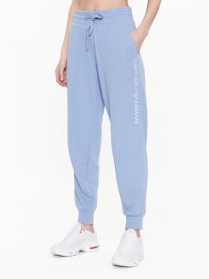 Priliehavé teplákové nohavice Emporio Armani Underwear modrá