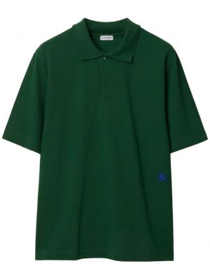Kokvilnas polo krekls ar izšuvumiem Burberry zaļš