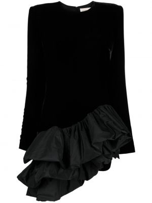 Sukienka koktajlowa z falbankami Alexandre Vauthier czarna