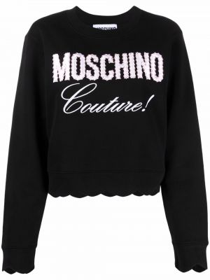 Trykt bomull sweatshirt Moschino svart