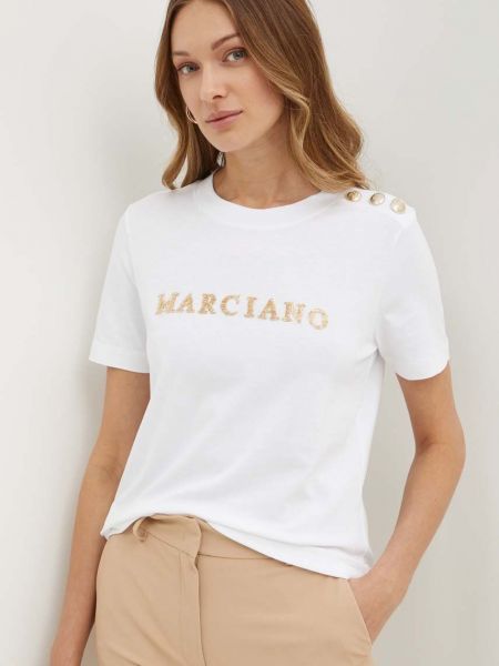 Koszulka bawełniana Marciano Guess biała