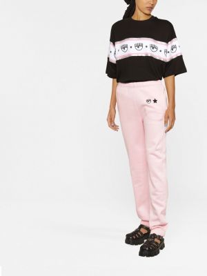 Spodnie sportowe bawełniane w gwiazdy Chiara Ferragni różowe