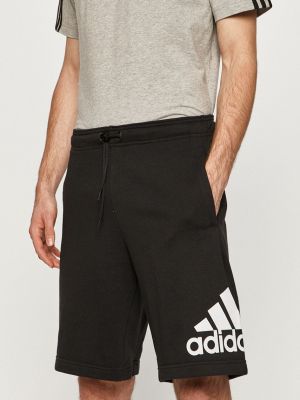 Kötött pamut rövidnadrág Adidas - fekete