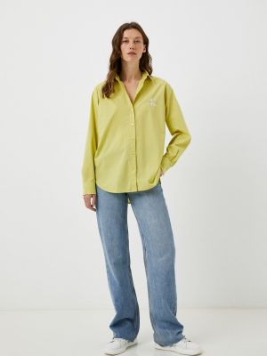 Джинсовая рубашка Calvin Klein Jeans зеленая