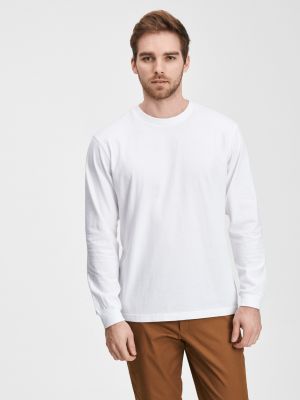 Tričko s dlhými rukávmi Gap biela