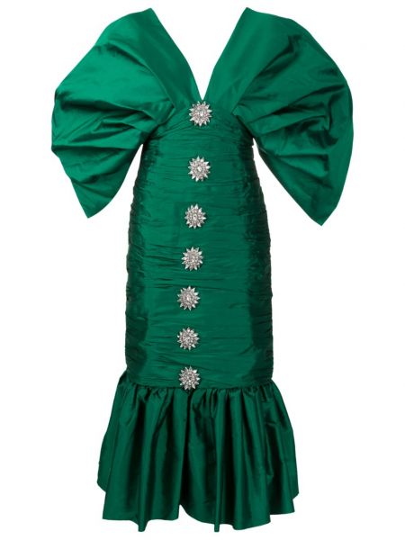 Večerné šaty s výstrihom do v Olympiah zelená