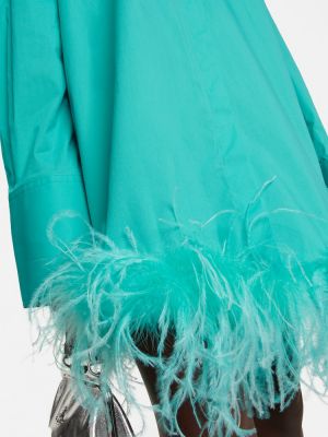 Mini robe à plumes en coton Giuseppe Di Morabito bleu