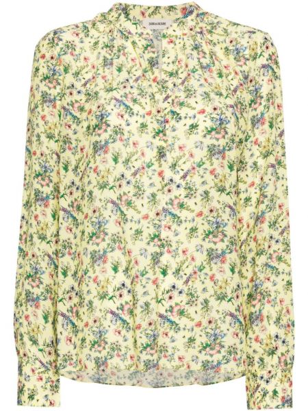Bluza s cvetličnim vzorcem s potiskom z v-izrezom Zadig&voltaire rumena