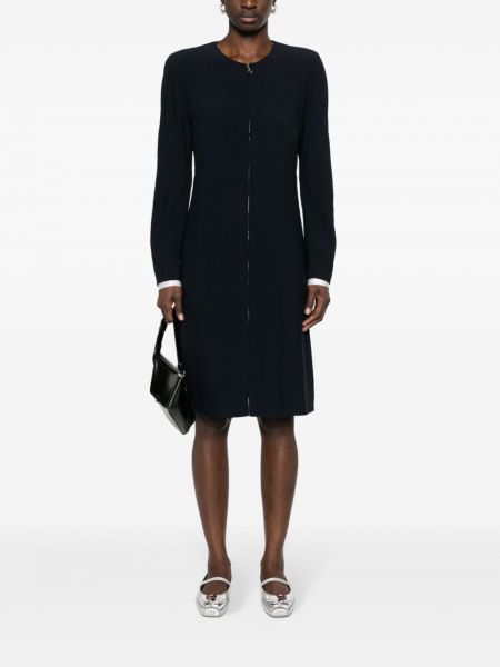Robe mi-longue en crêpe Chanel Pre-owned bleu