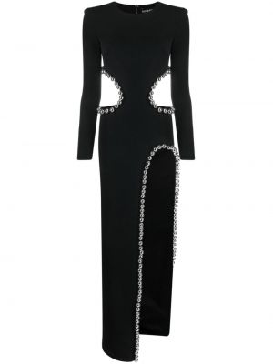 Асиметрична вечерна рокля с мъниста David Koma черно