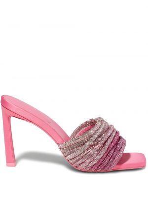 Papuci tip mules de cristal Simkhai roz