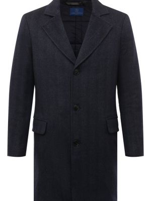 Кашемировое шерстяное пальто Andrea Campagna синее
