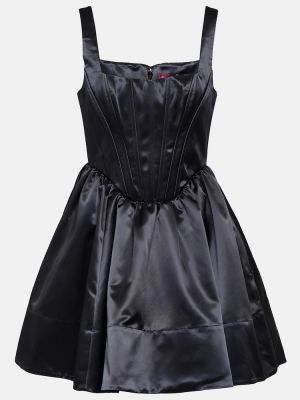 Mini vestido de raso Staud negro